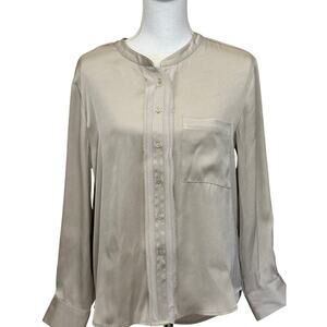 Brochu Walker button front top, small, modern, minimalist, soft luxe, workwear